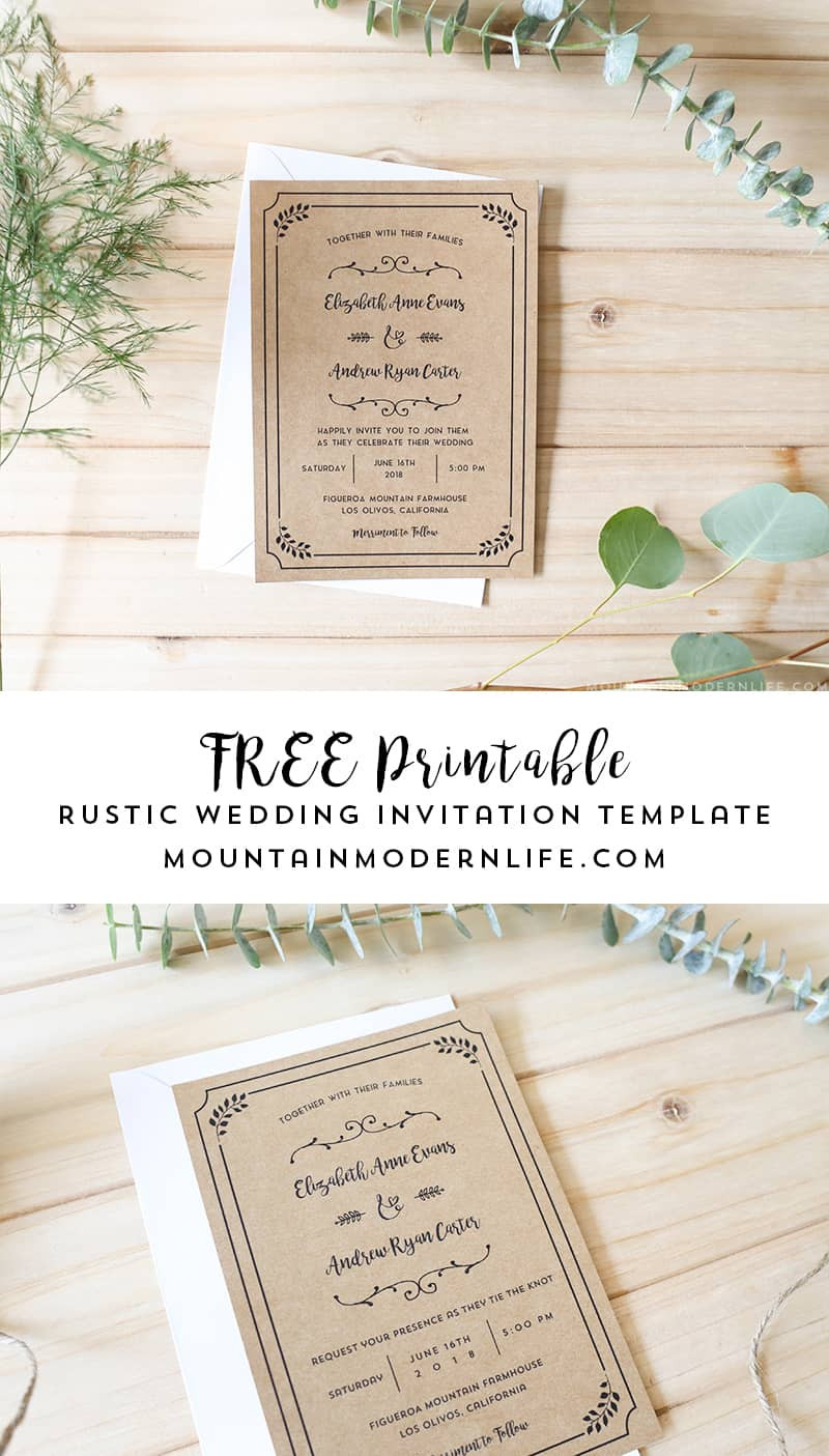Free Wedding Invitations
 FREE Printable Wedding Invitation Template