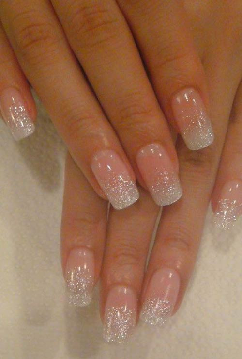 French Glitter Nails
 Glitter Nail Art Ideas Step by Step Tutorials for