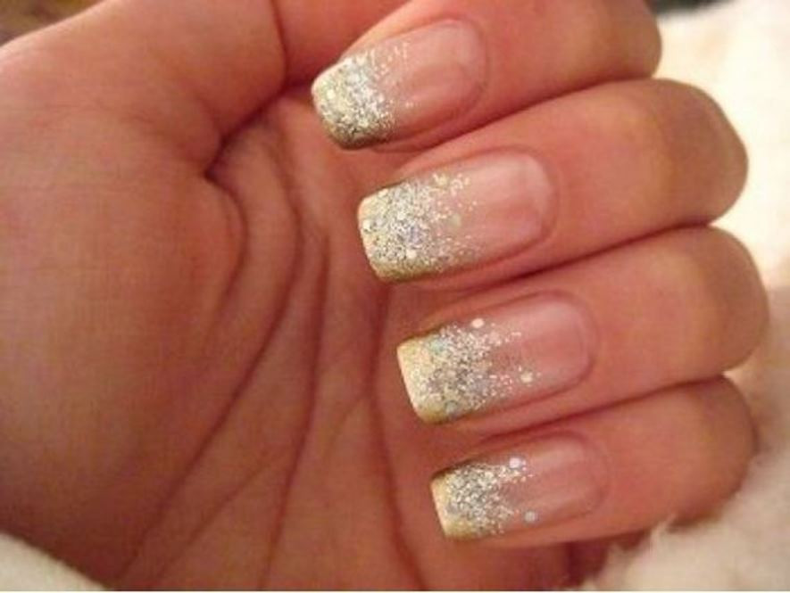 French Glitter Nails
 French Nails