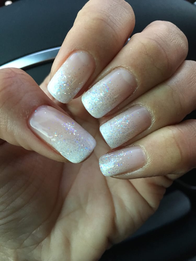 French Glitter Nails
 I am in love Gel ombré French manicure with a little