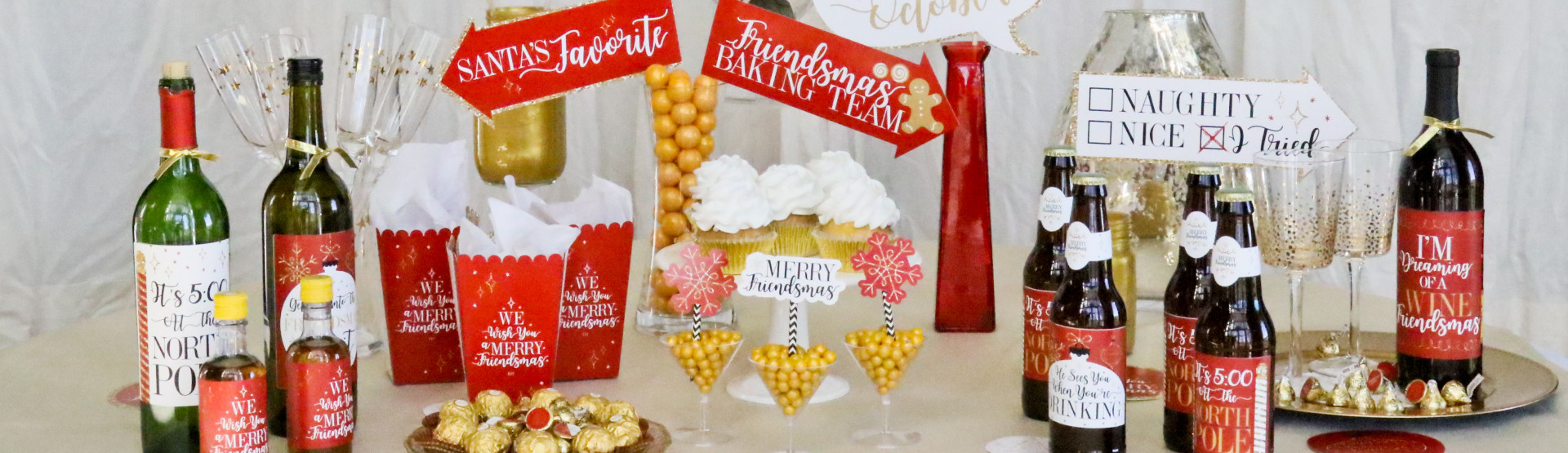 Friends Christmas Party Ideas
 Red and Gold Friendsmas Friends Christmas Theme