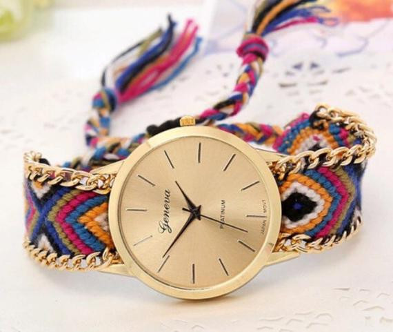 Friendship Bracelet Watch
 Friendship Bracelet Wrist Watch by BohoVibesBoutique on Etsy