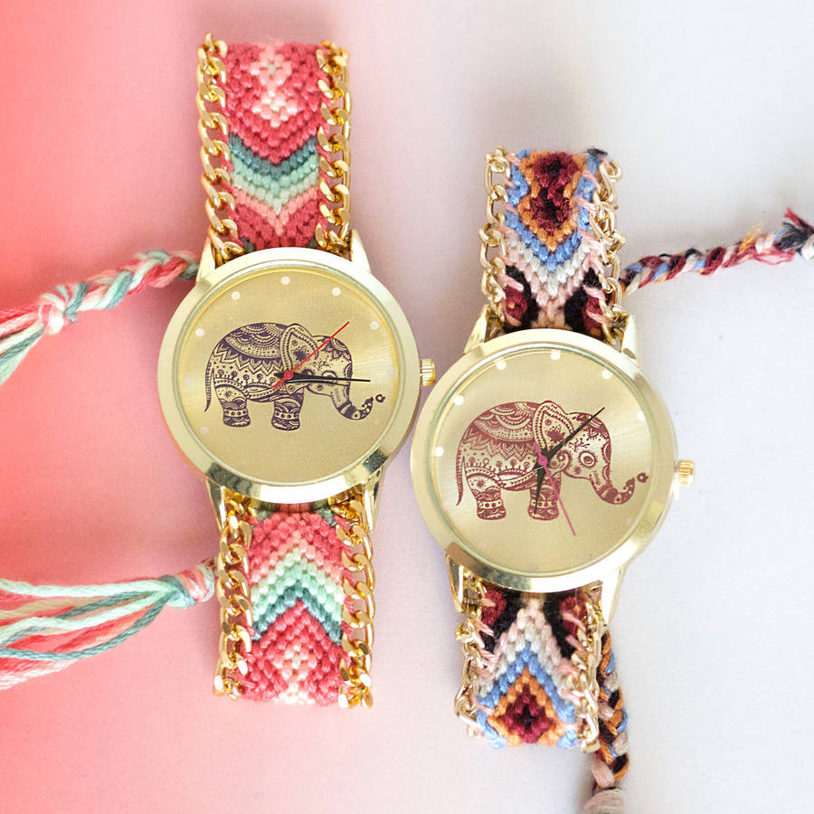 Friendship Bracelet Watch
 elephant friendship bracelet watch by junk jewels