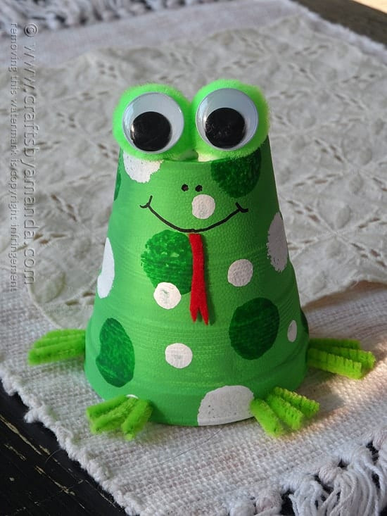 Frog Art For Toddlers
 Foam Cup Frog Craft Crafts by Amanda