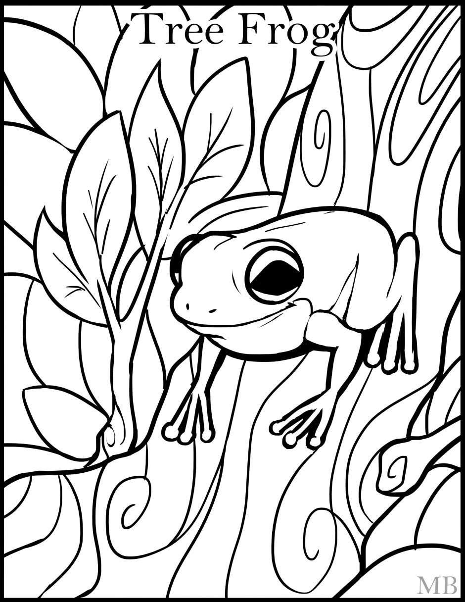 Frog Coloring Pages For Kids
 Tree Frog Coloring Page