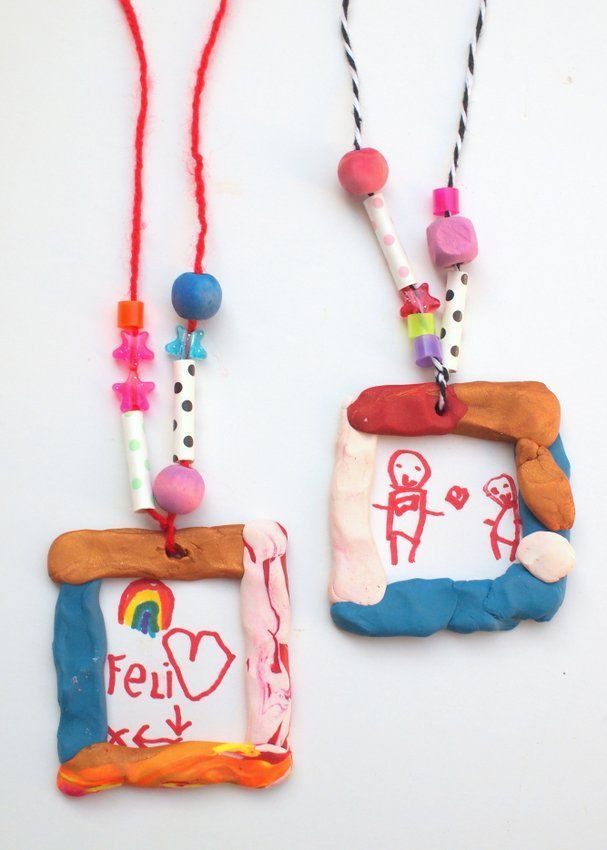 Fun Craft For Toddlers
 Clay Portrait Pendant Necklaces