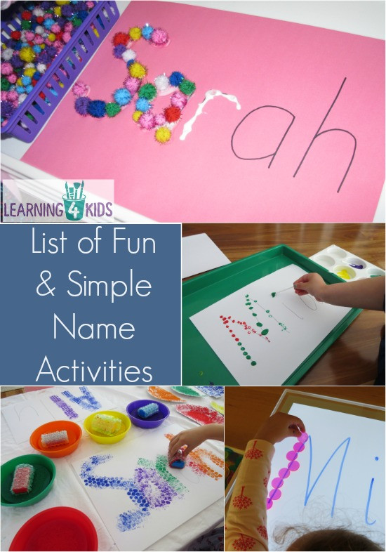 Fun Projects For Preschoolers
 List of Simple and Fun Name Activities
