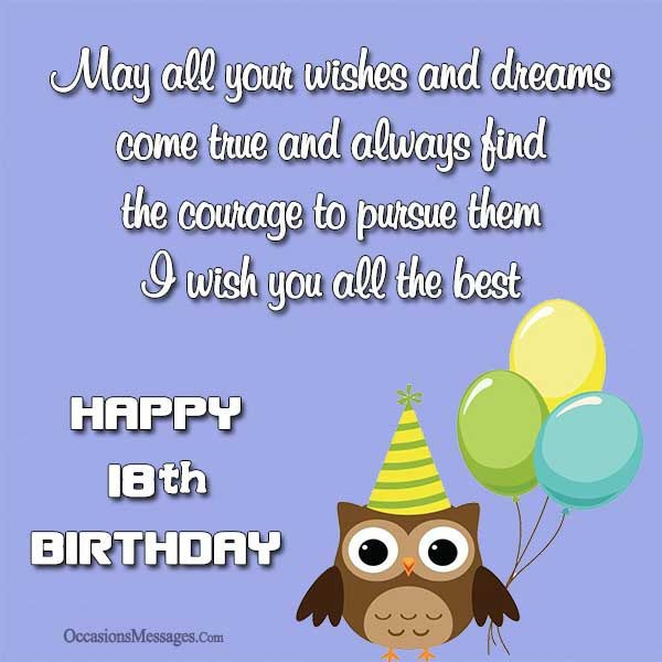 Funny 18th Birthday Wishes
 Happy 18th Birthday Wishes Occasions Messages