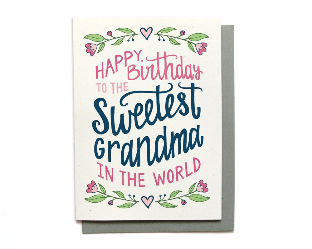Funny Birthday Cards For Grandma
 Birthday Card Sweetest Grandma – Gifted Boutique and