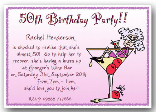 Funny Birthday Invite Wording
 40th 50th 60th 70th 80th 90th personalised funny Birthday