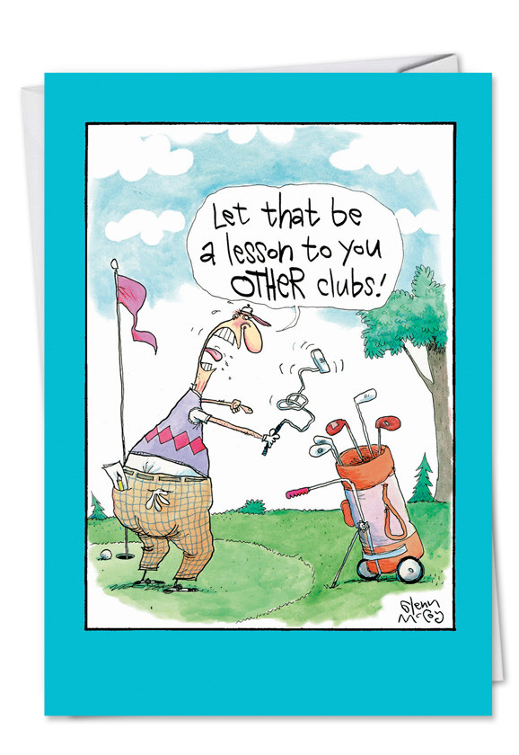 Funny Golf Birthday Cards
 Angry Golfer Cartoons Birthday Father Paper Card Glenn Mccoy