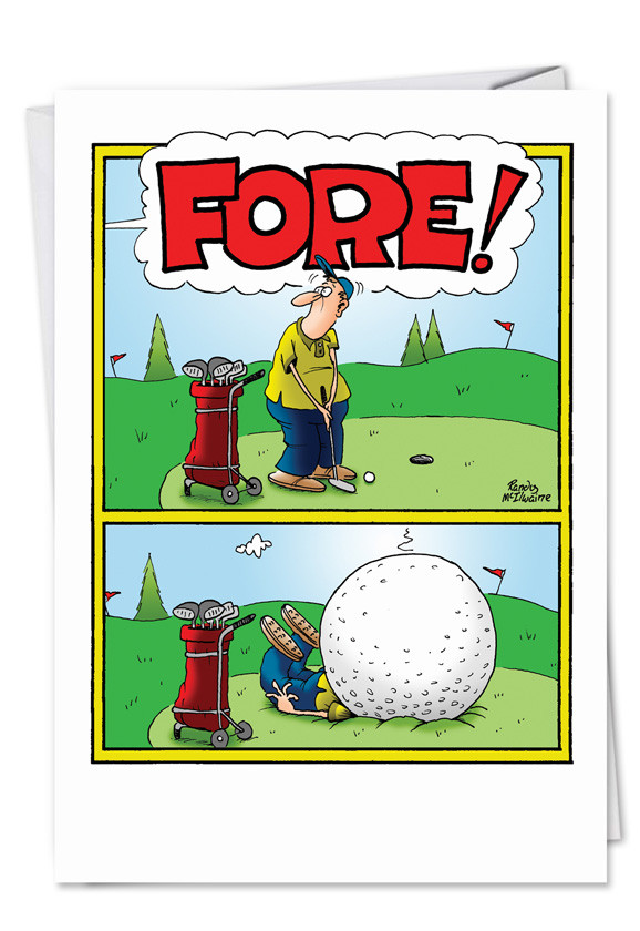 Funny Golf Birthday Cards
 Fore Golf Naughty Funny Card Mcilwaine