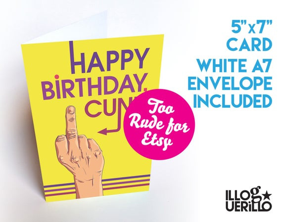 Funny Inappropriate Birthday Cards
 Rude & Inappropriate Birthday Card 5 x 7 Happy by