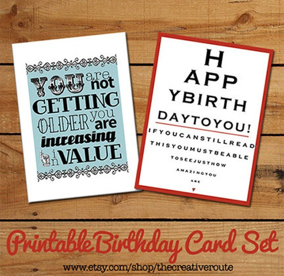Funny Quotes For Birthday Cards
 Items similar to Printable Birthday Cards Funny Birthday