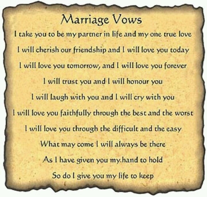 Funny Wedding Vows For Him
 LOVE THESE VOWS October 5 2013 Pinterest