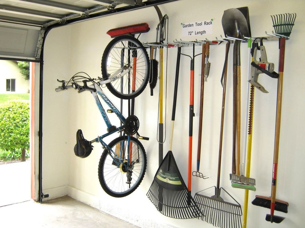 Garage Organization Hooks
 Bicycle Storage Garden Tool Rack Garage Organizer