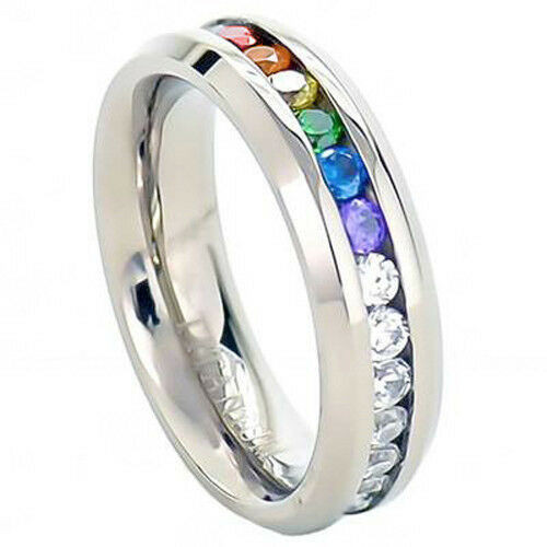 Gay Wedding Rings
 Pride Shack Lesbian Gay Pride Wedding Ring Band Rainbow