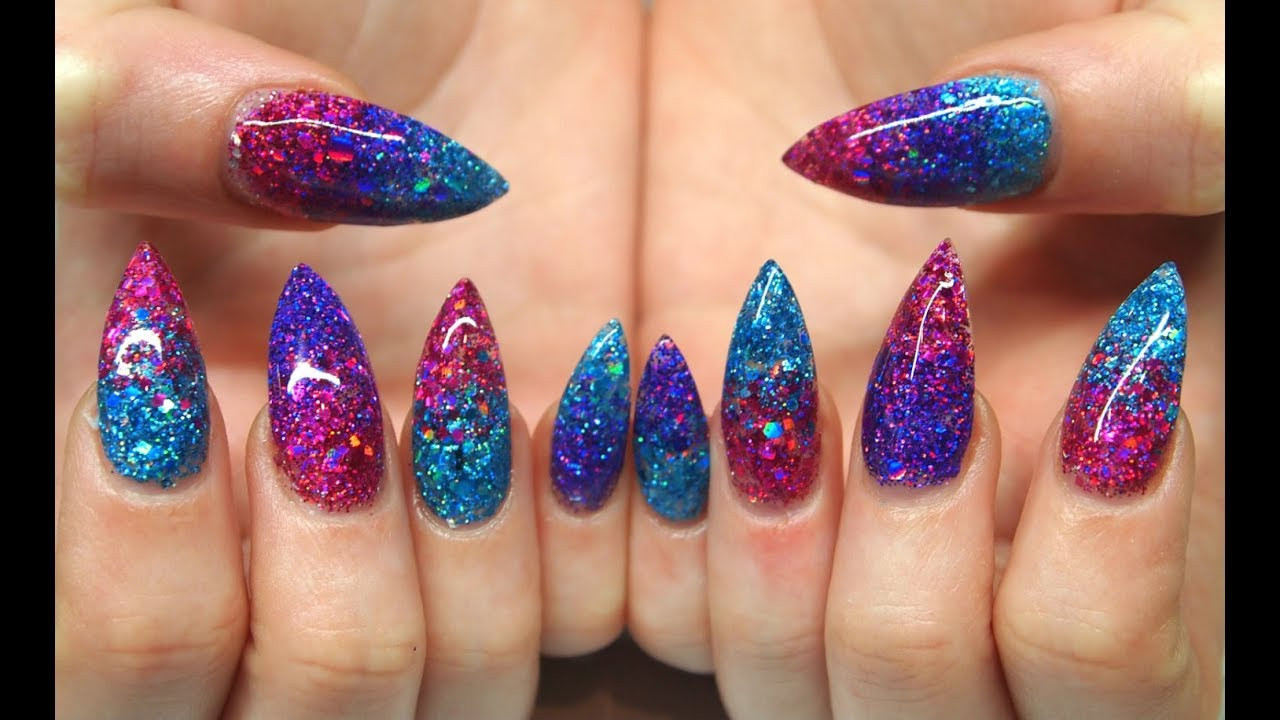 2. 10 Gorgeous Gel Nail Designs with Glitter - wide 2
