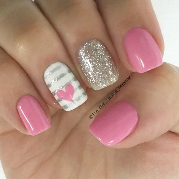 Gel Nail Designs For Valentines
 70 Romantic Valentine s Day Nail Art Ideas Listing More