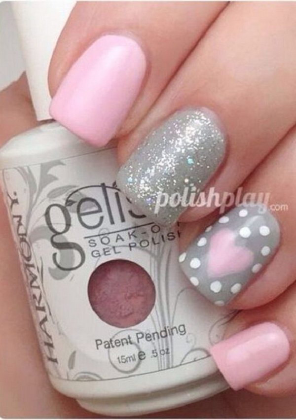Gel Nail Designs For Valentines
 50 Cute Valentines Nail Designs With Hearts Noted List