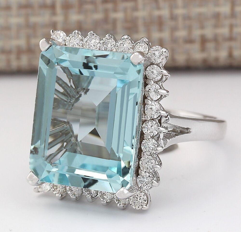 Gemstone Engagement Rings
 Women Fashion Jewelry 925 Silver Aquamarine Gemstone