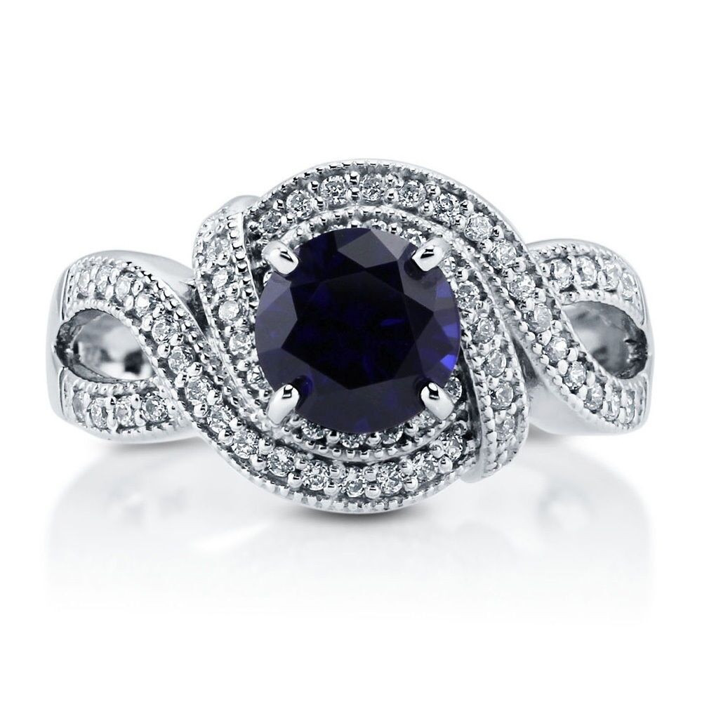 Gemstone Engagement Rings
 Women Fashion Jewelry 925 Silver Blue Sapphire Gemstone