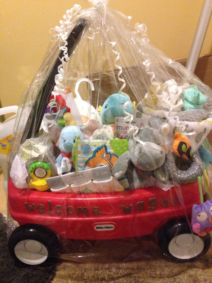 Gender Neutral Baby Gift Baskets
 Gender neutral wel e wagon for baby shower …