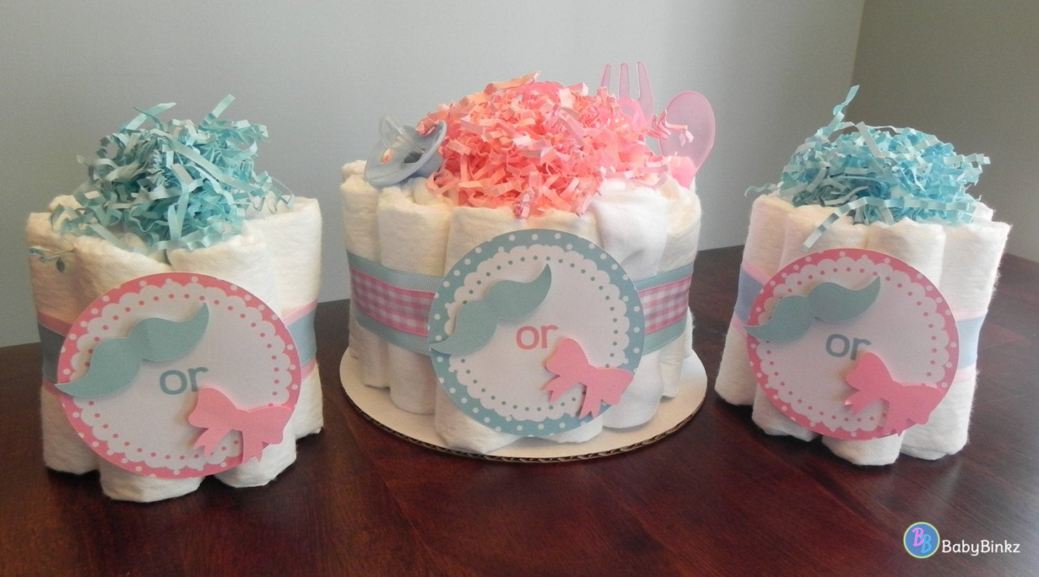 Gender Reveal Party Gift Ideas
 Gender Reveal Diaper Cake Party Pack Baby Shower Gender