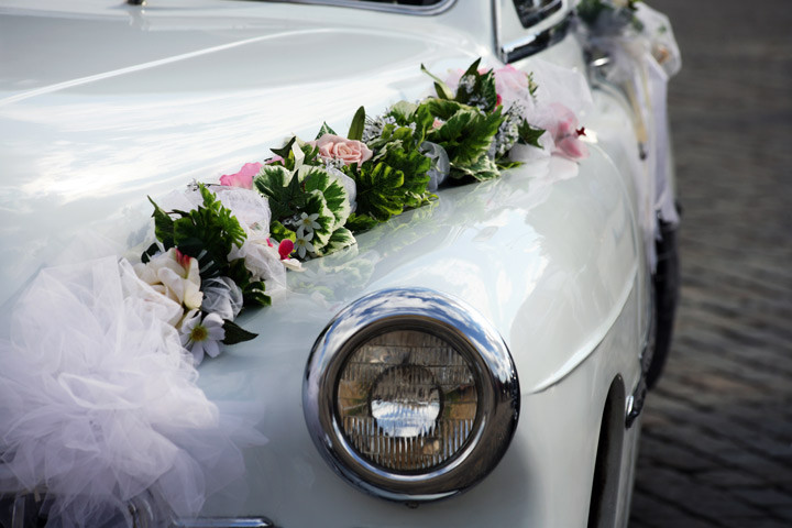 Gently Used Wedding Decorations
 Wedding Car Decoration With Flowers Getaway in Style