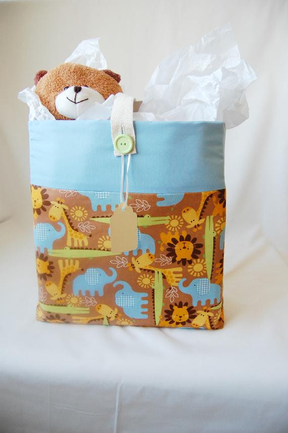 Gift Bag For Baby Shower
 Fabric Baby Shower Gift Bag Baby Boy Tote with by