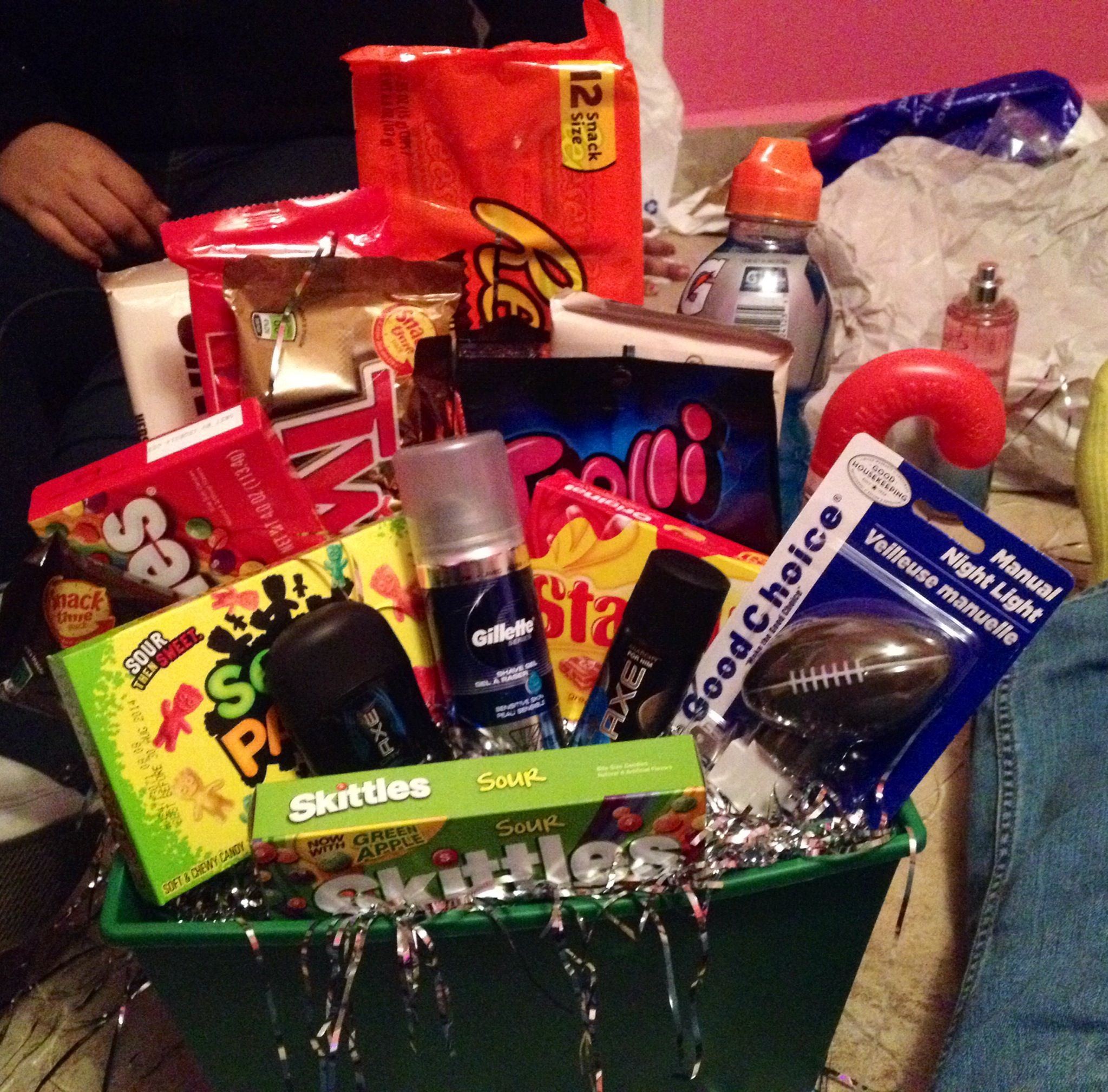 Gift Basket Ideas For Boyfriends
 Gift basket I made my boyfriend for Christmas