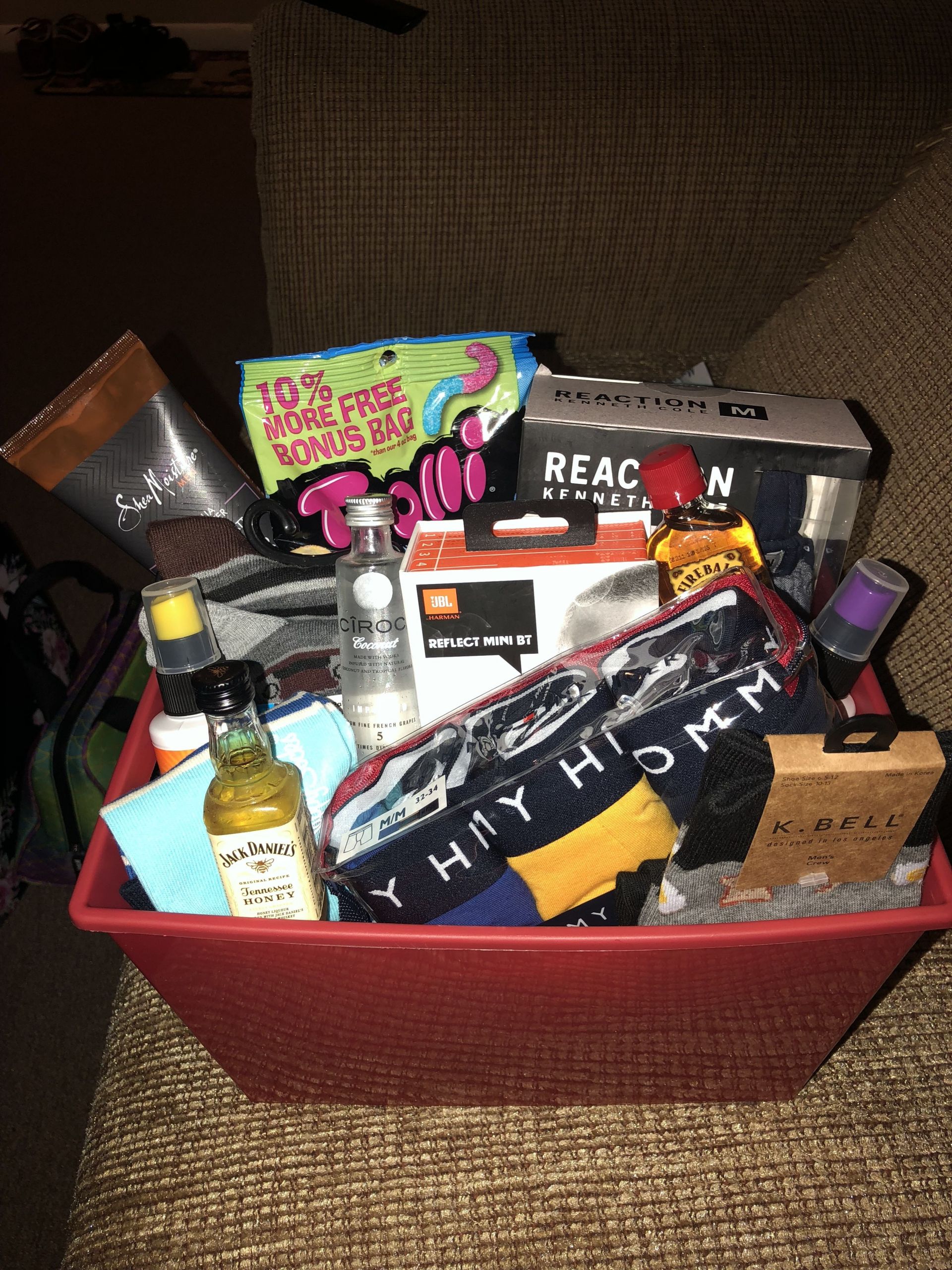Gift Basket Ideas For Boyfriends
 Basket I made for my husband’s birthday