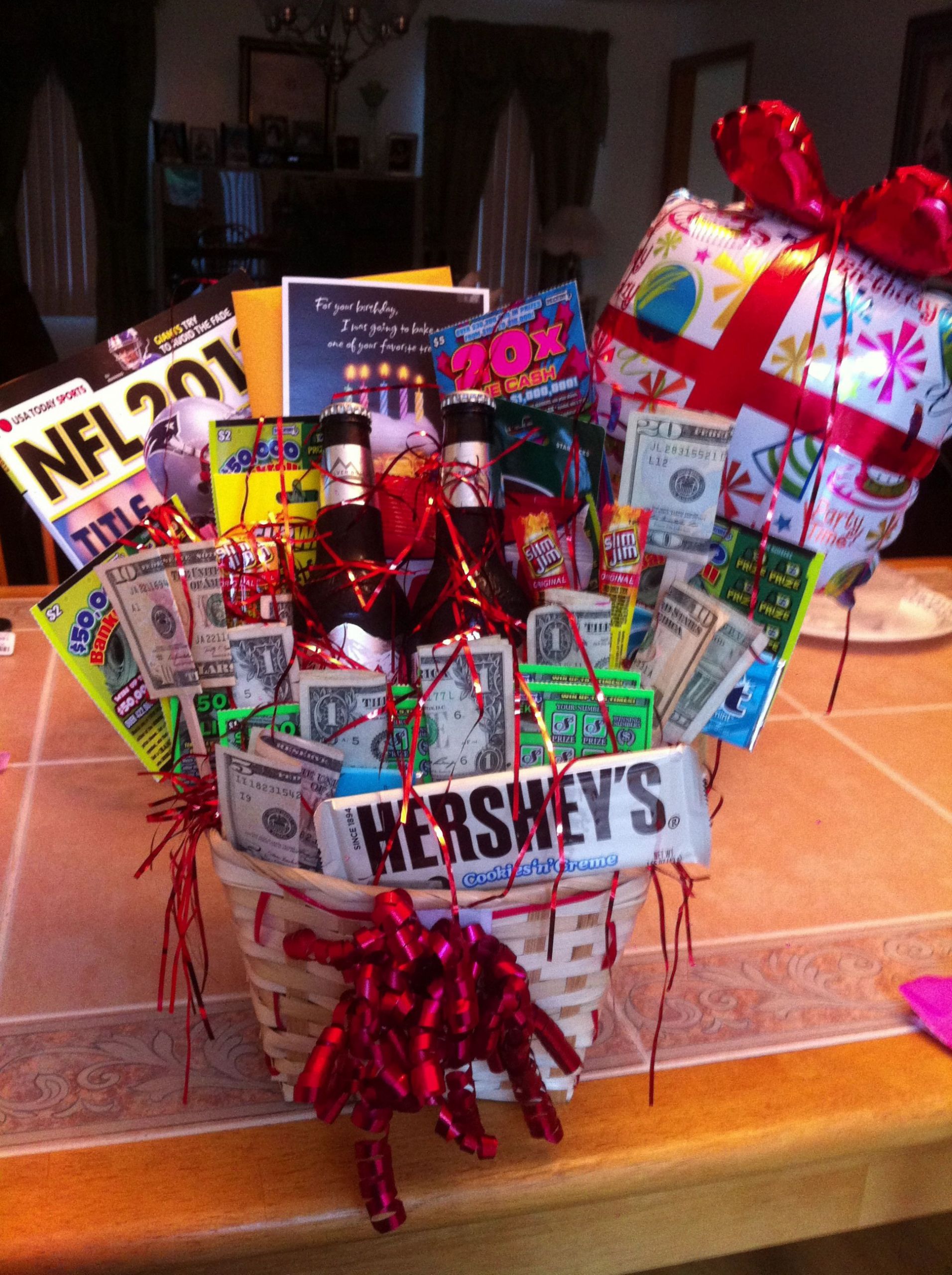 Gift Baskets Birthday
 I attempted to make a birthday t basket for my