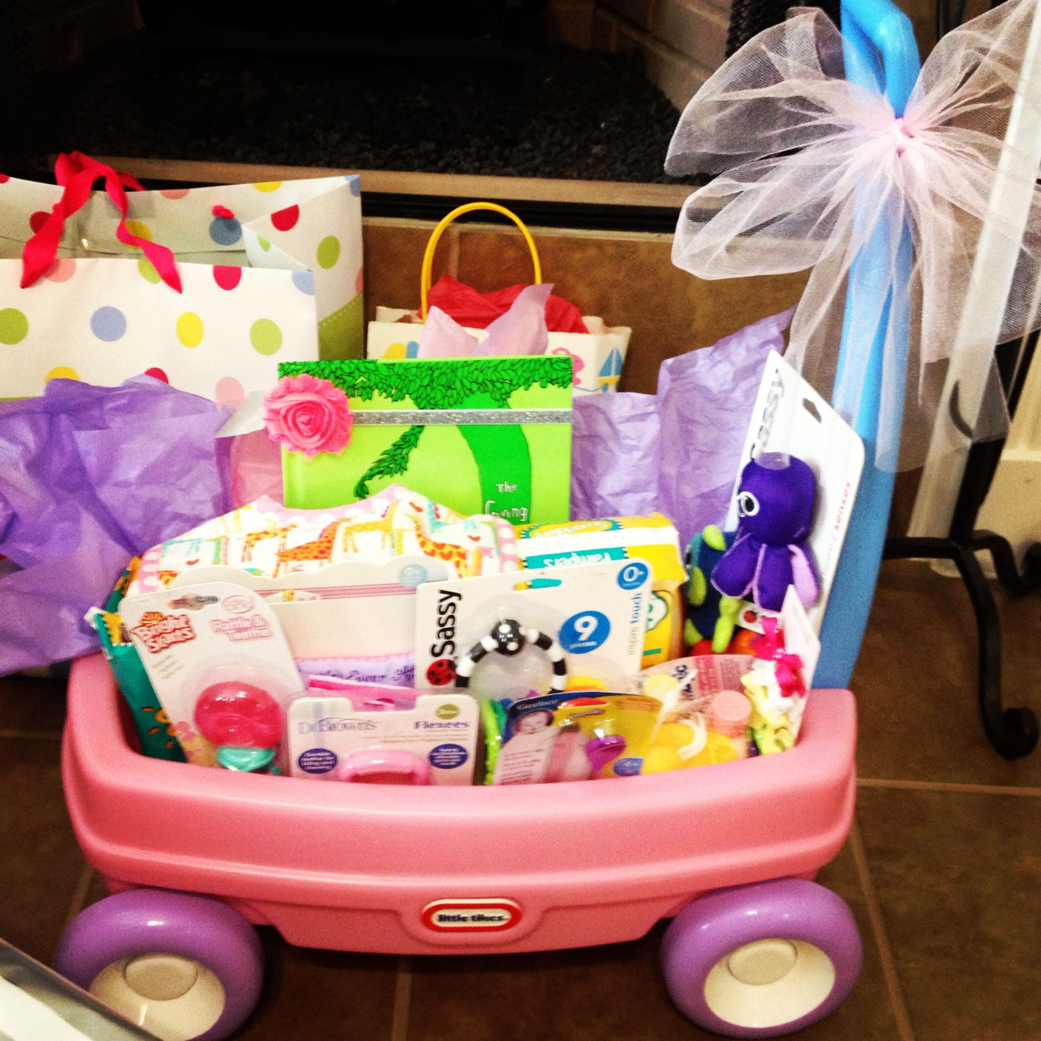Gift Baskets Ideas For Girls
 Baby girl wagon t