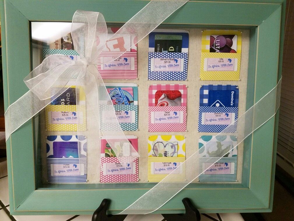 Gift Card Basket Display Ideas
 Shadow box t card display Silent auction donation