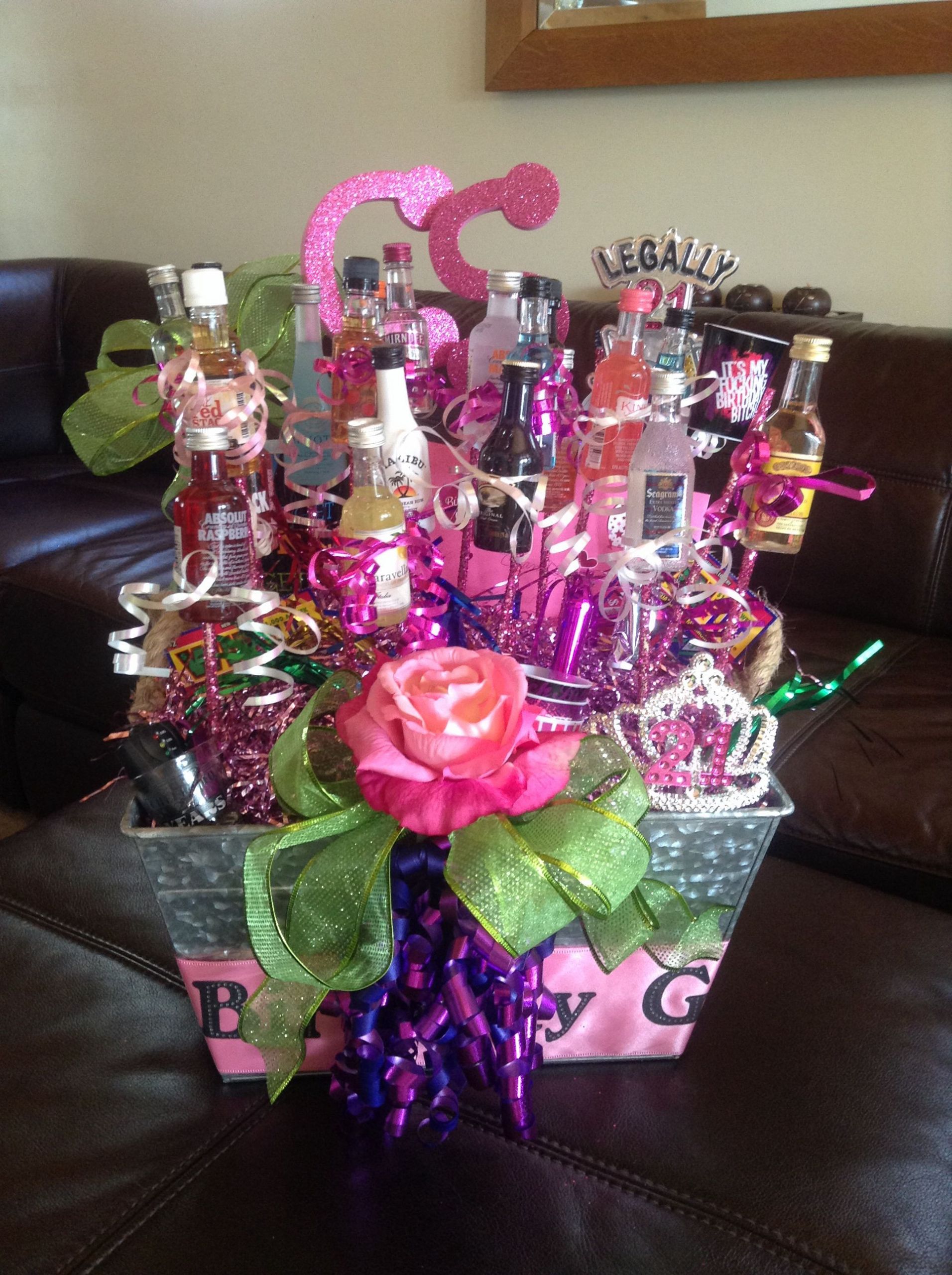 Gift For 21st Birthday
 Happy 21st Birthday Gift Basket for my daughter