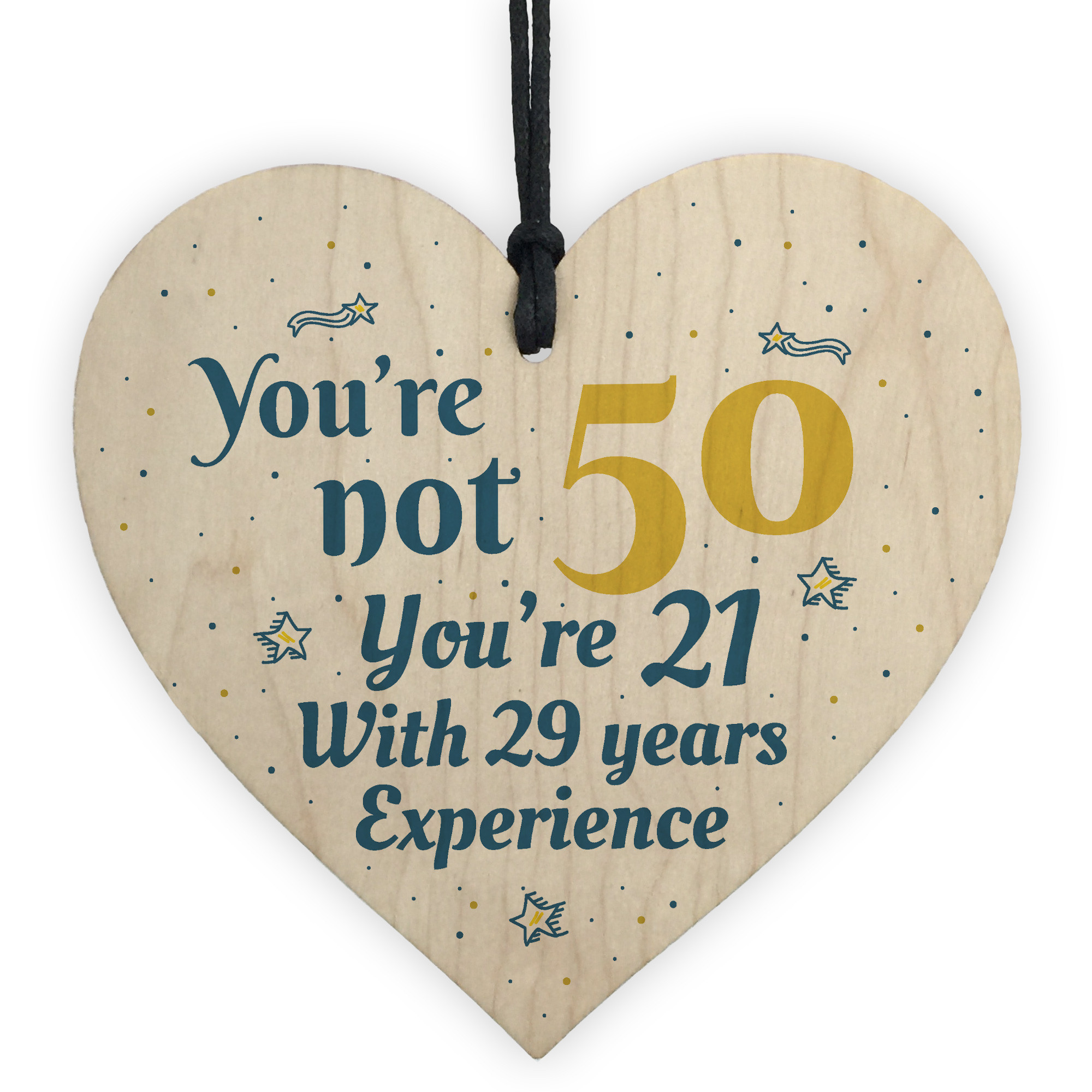 Gift For 50th Birthday
 50th Birthday Gift Wooden Heart 50 For Dad Mum Sister