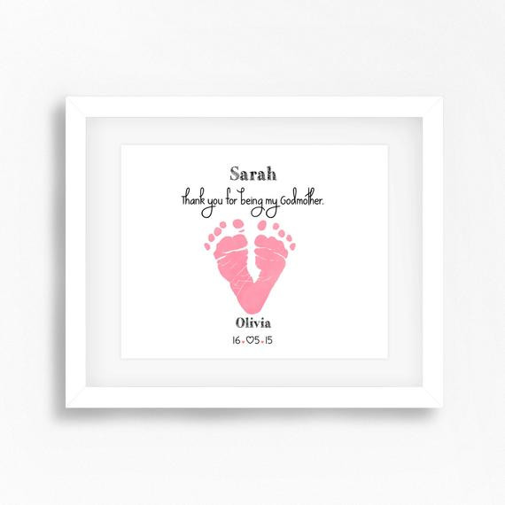 Gift For Godmother From Baby
 Baptism Gift for Godparents Baby Girl by PerfectLittlePrints
