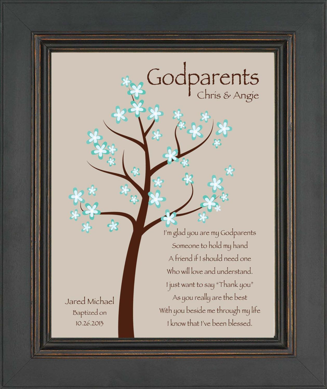 Gift For Godmother From Baby
 Godparents t Personalized t for by