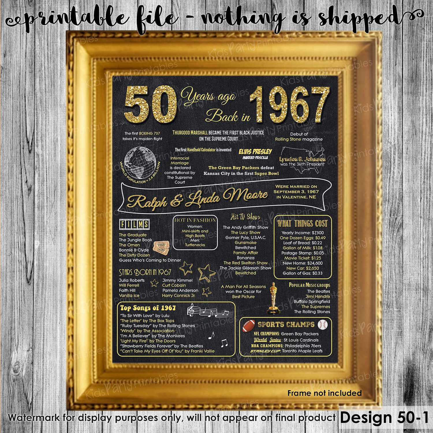 Gift Ideas For 50Th Anniversary
 50th Anniversary Decoration 50th Anniversary Gifts for