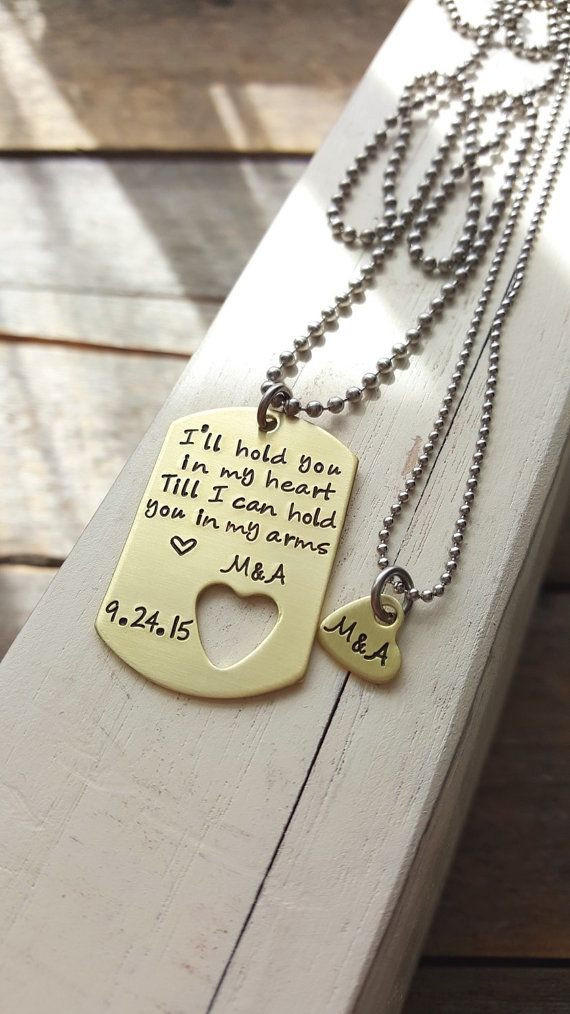 Gift Ideas For Army Boyfriend
 custom dog tag and necklace brass military tag hand by