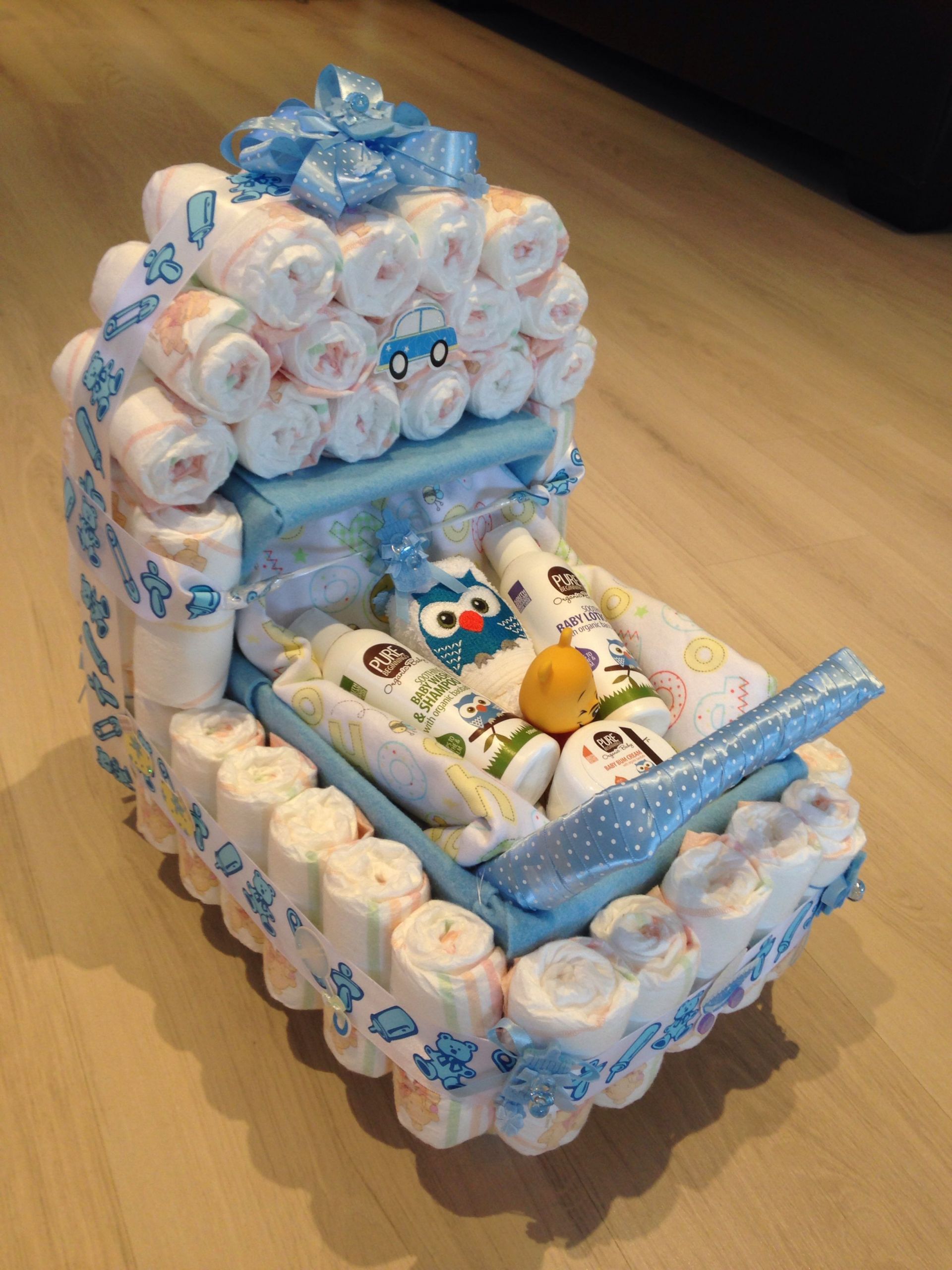 Gift Ideas For Baby Boys
 Baby shower present nappy stroller idea