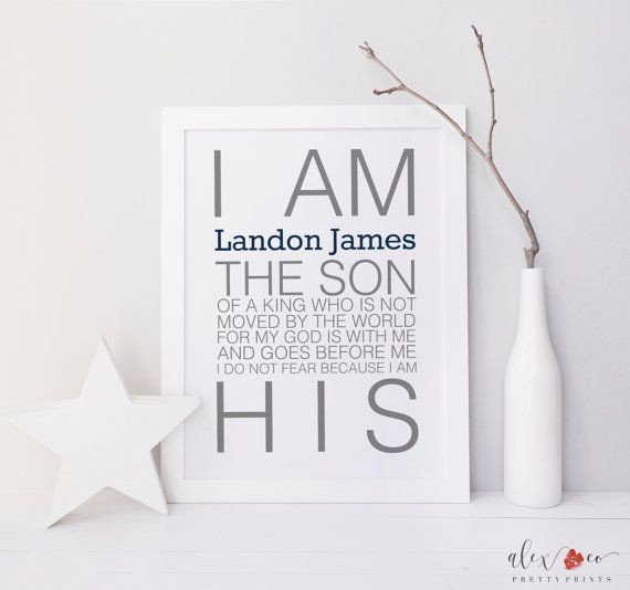 Gift Ideas For Baby Dedication
 Personalized Baptism Printable Baby Boy by
