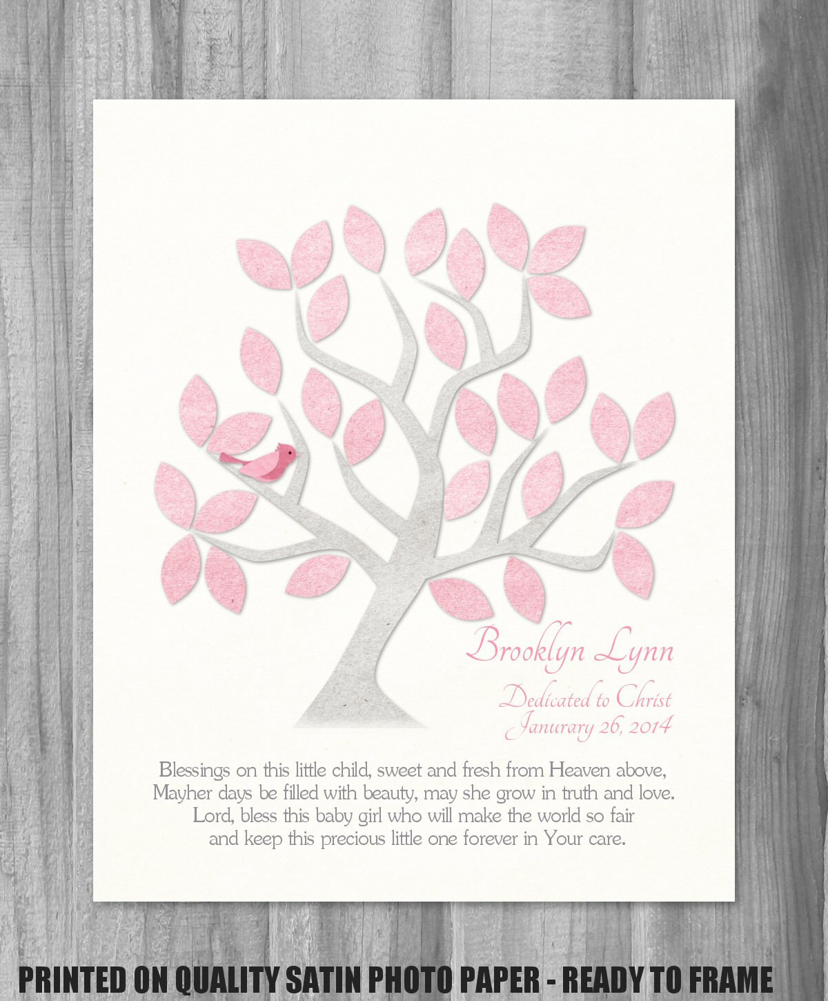 Gift Ideas For Baby Dedication
 Dedication Gift Baby Girl Baptism Canvas Print Blessing Quote