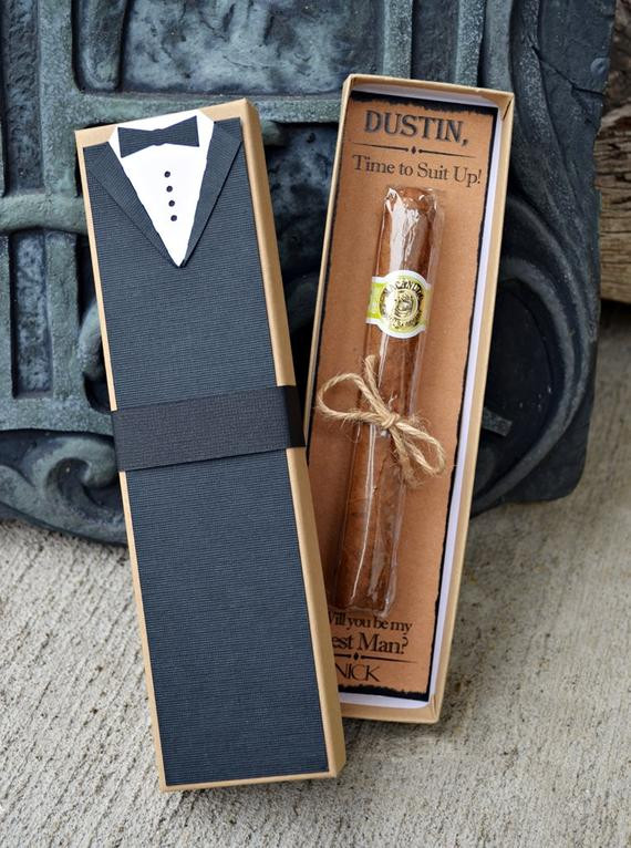Gift Ideas For Best Man
 Will You Be My Groomsman Cigar Box Tux Best Man Time To Suit
