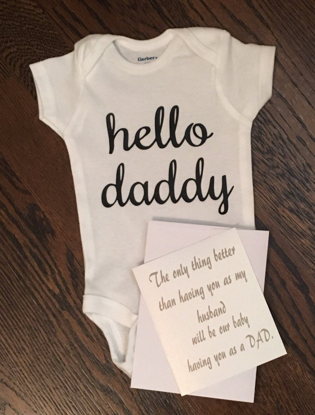Gift Ideas For Dad From Baby Girl
 Pregnancy announcement Hello daddy onesie t for by