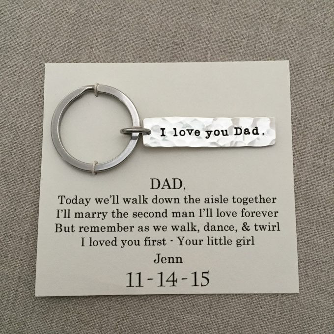 Gift Ideas For Father Of The Groom
 Gift Idea for Father of the Bride Keychain with Hand