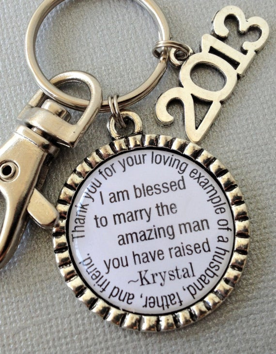 Gift Ideas For Father Of The Groom
 FATHER of the GROOM t PERSONALIZED keychain by buttonit