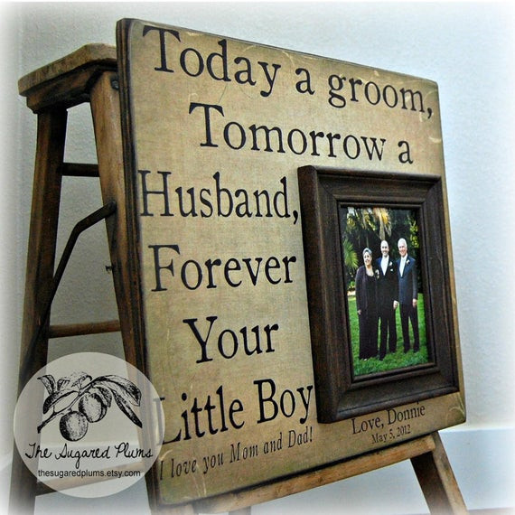 Gift Ideas For Father Of The Groom
 Parents Wedding Gift Personalized Picture Frame by