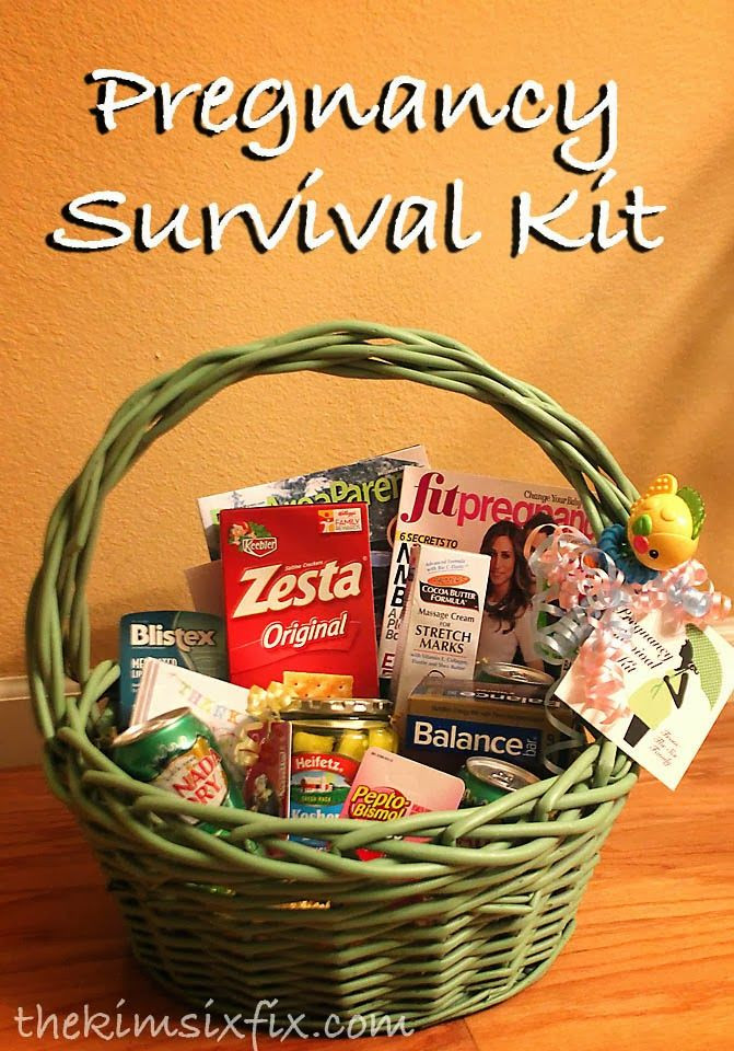 Gift Ideas For Mothers To Be
 Pregnancy Survival Kit Mom to be Gift Basket